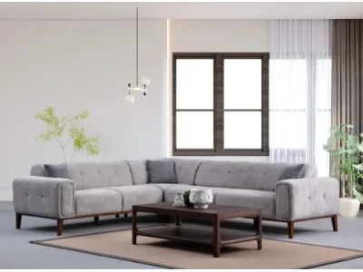 Rohová sedacia súprava / Rohová pohovka Athena Corner L2-C-3R - Light Grey