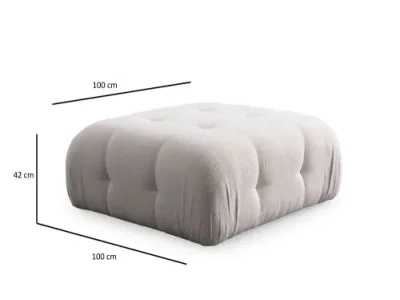 Detail produktu Rohová sedacia súprava / Rohová pohovka Amaris 3 Seater With Pouffe - White