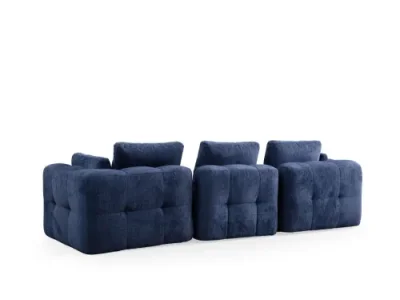 Detail produktu Rohová sedacia súprava / Rohová pohovka Amaris 3 Seater With Pouffe - Navy Blue