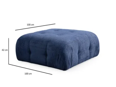 Detail produktu Rohová sedacia súprava / Rohová pohovka Amaris 3 Seater With Pouffe - Navy Blue