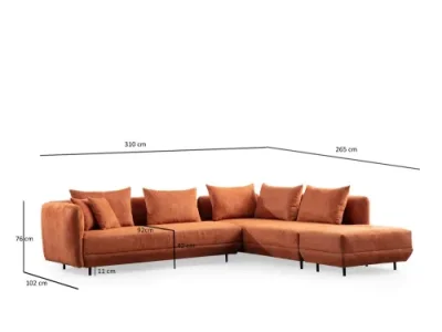 Detail produktu Rohová sedacia súprava / Rohová pohovka Floransa - Orange