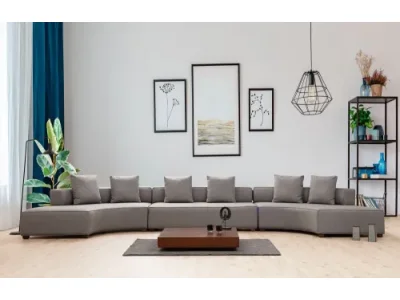 Detail produktu Rohová sedacia súprava / Rohová pohovka Gondol-3 (CHL-SOL-O3-CHL-SAĞ) - Grey