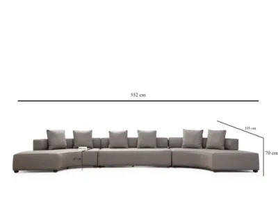 Detail produktu Rohová sedacia súprava / Rohová pohovka Gondol-3 (CHL-SOL-O3-CHL-SAĞ) - Grey