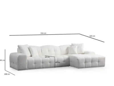Detail produktu Rohová sedacia súprava / Rohová pohovka Pescara Corner Right (L2-Chl) - White