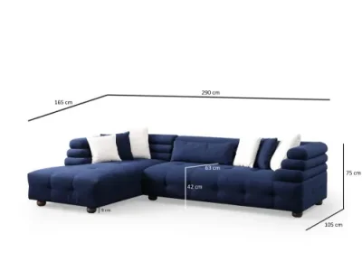 Detail produktu Rohová sedacia súprava / Rohová pohovka Boston Left - Night Blue