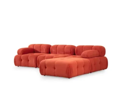 Detail produktu Rohová sedacia súprava / Rohová pohovka Doblo 3 Seater with Pouffe ( L1-O1-1R-Pouffe) - Red