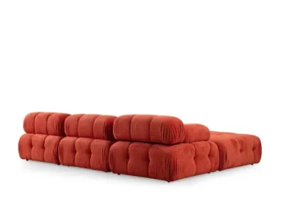 Detail produktu Rohová sedacia súprava / Rohová pohovka Doblo 3 Seater with Pouffe ( L1-O1-1R-Pouffe) - Red