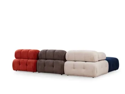 Detail produktu Rohová sedacia súprava / Rohová pohovka Doblo 3 Seater with Pouffe ( L1-O1-1R-Pouffe) - Multicolor