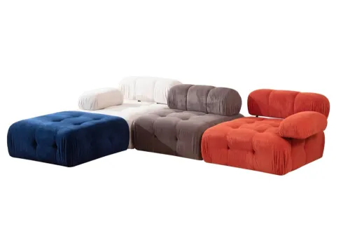 Rohová sedacia súprava / Rohová pohovka Doblo 3 Seater with Pouffe ( L1-O1-1R-Pouffe) - Multicolor