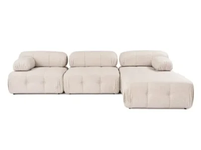 Rohová sedacia súprava / Rohová pohovka Doblo 3 Seater with Pouffe ( L1-O1-1R-Pouffe) - Light Brown