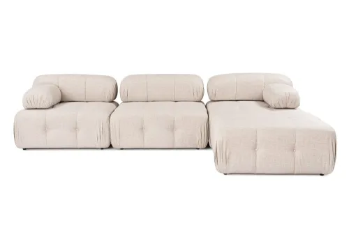 Rohová sedacia súprava / Rohová pohovka Doblo 3 Seater with Pouffe ( L1-O1-1R-Pouffe) - Light Brown