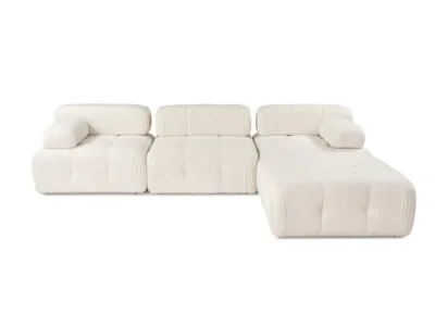 Detail produktu Rohová sedacia súprava / Rohová pohovka Doblo 3 Seater with Pouffe ( L1-O1-1R-Pouffe) - Cream