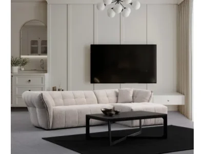 Detail produktu Rohová sedacia súprava / Rohová pohovka Boxer Right - White