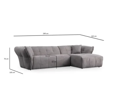 Detail produktu Rohová sedacia súprava / Rohová pohovka Boxer Right - Light Grey