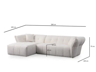 Detail produktu Rohová sedacia súprava / Rohová pohovka Boxer Left - White