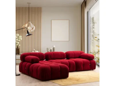 Rohová sedacia súprava / Rohová pohovka Bubble Corner ( L1-O1-1R -Puf) - Red