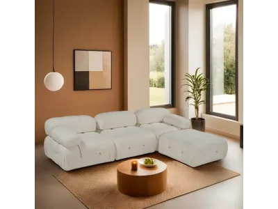 Rohová sedacia súprava / Rohová pohovka Bubble Beige L1-O1-1R-PUF