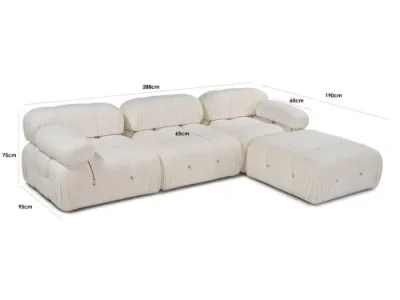 Detail produktu Rohová sedacia súprava / Rohová pohovka Bubble Beige L1-O1-1R-PUF