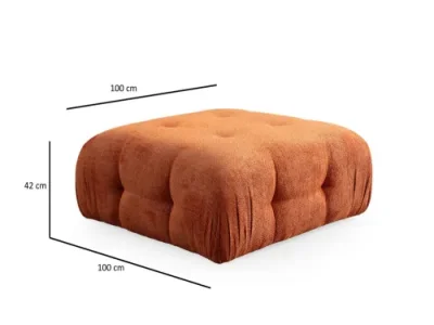 Detail produktu Rohová sedacia súprava / Rohová pohovka Amaris 2 Seater With Pouffe - Orange