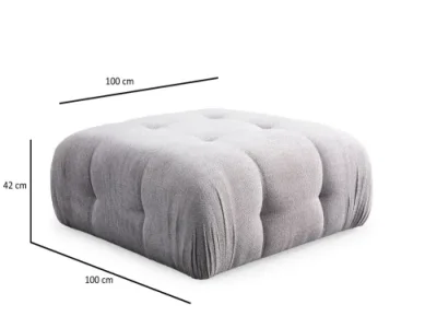Detail produktu Rohová sedacia súprava / Rohová pohovka Amaris 2 Seater With Pouffe - Light Grey