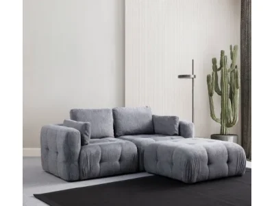 Detail produktu Rohová sedacia súprava / Rohová pohovka Amaris 2 Seater With Pouffe - Grey