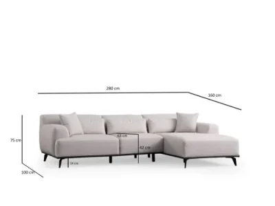 Rohová sedacia súprava / Rohová pohovka Jaguar Corner L2-Chl - White