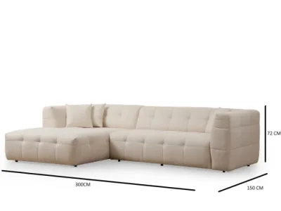 Detail produktu Rohová sedacia súprava / Rohová pohovka Cady 3 Seater Left - Beige