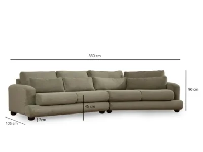 Detail produktu Štvormiestna pohovka River 4 Seater Right (L2-Xc Right) - Green