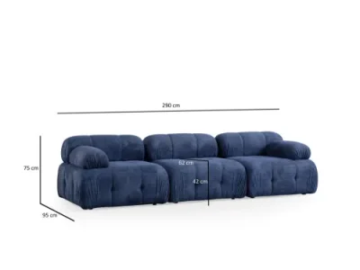 Detail produktu Rohová sedacia súprava / Rohová pohovka Petite 3 - Night Blue