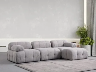 Rohová sedacia súprava / Rohová pohovka Petite 3 - Light Grey