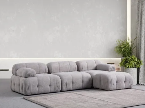 Rohová sedacia súprava / Rohová pohovka Petite 3 - Light Grey