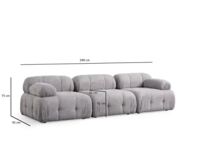 Detail produktu Rohová sedacia súprava / Rohová pohovka Petite 3 - Light Grey