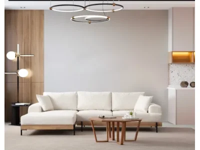 Detail produktu Rohová sedacia súprava / Rohová pohovka Eti Oak Left - White