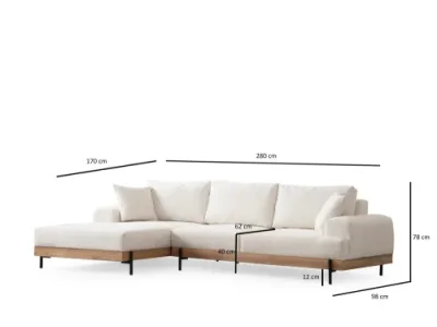 Detail produktu Rohová sedacia súprava / Rohová pohovka Eti Oak Left - White