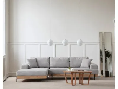 Rohová sedacia súprava / Rohová pohovka Eti Oak Left - Grey