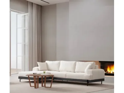 Rohová sedacia súprava / Rohová pohovka Eti Black Left - White