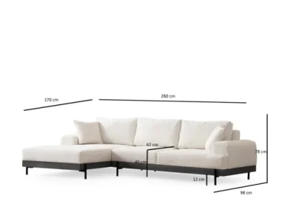 Detail produktu Rohová sedacia súprava / Rohová pohovka Eti Black Left - White