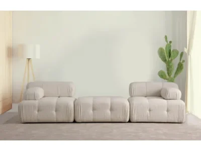 Detail produktu Trojmiestna pohovka Doblo 3 Seater ( L1-Pouffe-1R) - Cream Bouclette