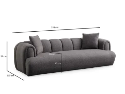 Detail produktu Trojmiestna pohovka Puffy 3 Plain - Anthracite