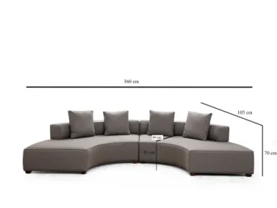 Detail produktu Rohová sedacia súprava / Rohová pohovka Gondol-2 (CHL-SOL-CHL-SAĞ) - Grey