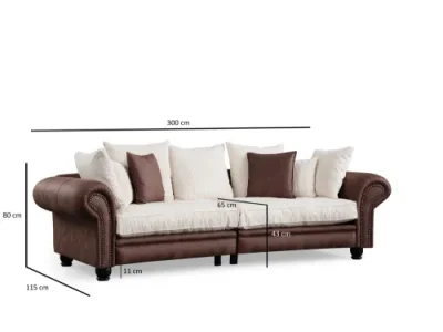 Detail produktu Trojmiestna pohovka Fresno 3 - Brown, White