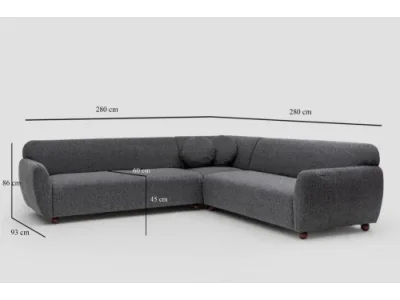 Detail produktu Rohová sedacia súprava / Rohová pohovka Eddy Corner 2 (3L-C-3R) - Dark Grey