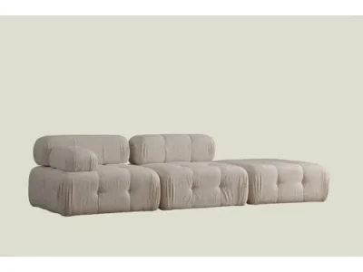Detail produktu Trojmiestna pohovka Doblo 3 Seater ( L1-O1-Pouffe) Cream Bouclette