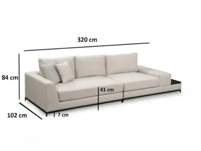 Detail produktu Štvormiestna pohovka Line With Side Table - Beige