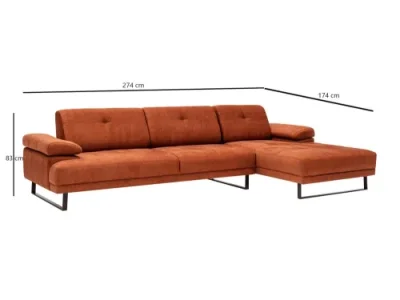 Detail produktu Rohová sedacia súprava / Rohová pohovka Mustang Small Right - Orange