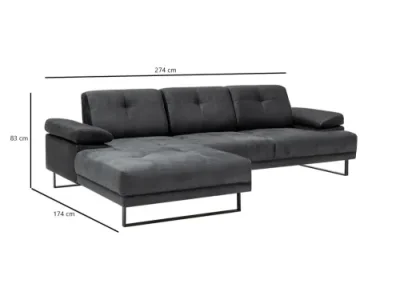 Detail produktu Rohová sedacia súprava / Rohová pohovka Mustang Small Left - Anthracite