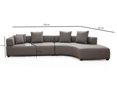 Detail produktu Rohová sedacia súprava / Rohová pohovka Gondol-1 (L3-CHL) - Grey