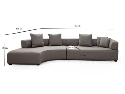 Detail produktu Rohová sedacia súprava / Rohová pohovka Gondol-1 (CHL-3R) - Grey