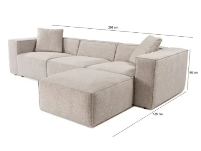 Detail produktu Rohová sedacia súprava / Rohová pohovka Lora (L1-O1-1R-POUFFE ) - Mocha