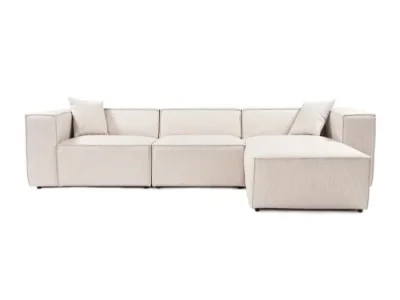 Detail produktu Rohová sedacia súprava / Rohová pohovka Lora (L1-O1-1R-POUFFE ) - Light Brown